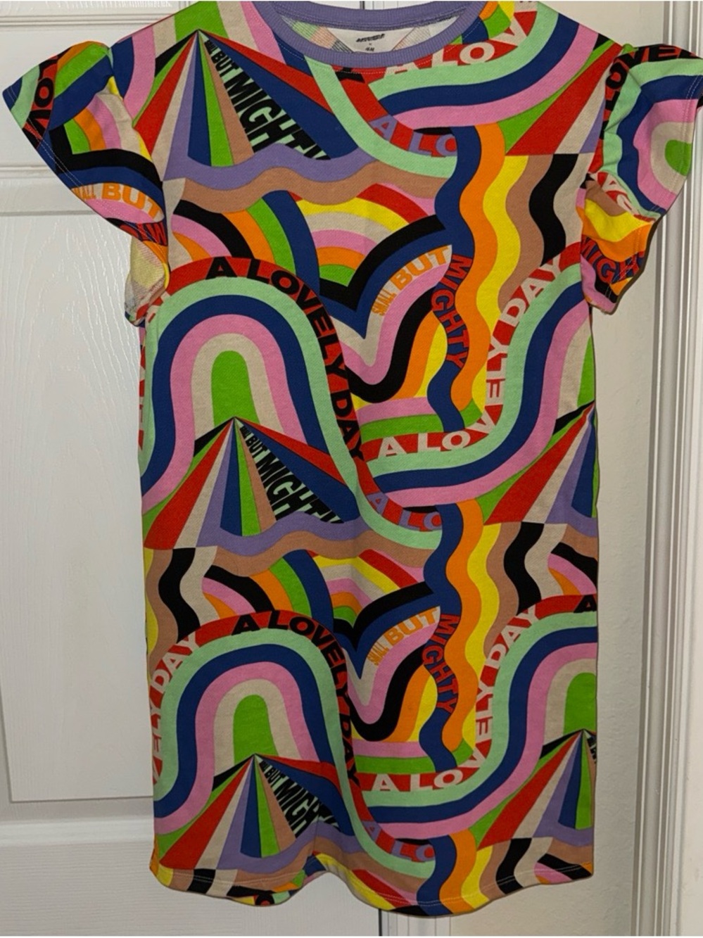 H&M Multicolor Graphic Mini Dress - Rainbow Print